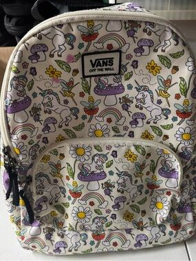 Vans Kids Cream Unicorn & Rainbow Print Mini Backpack